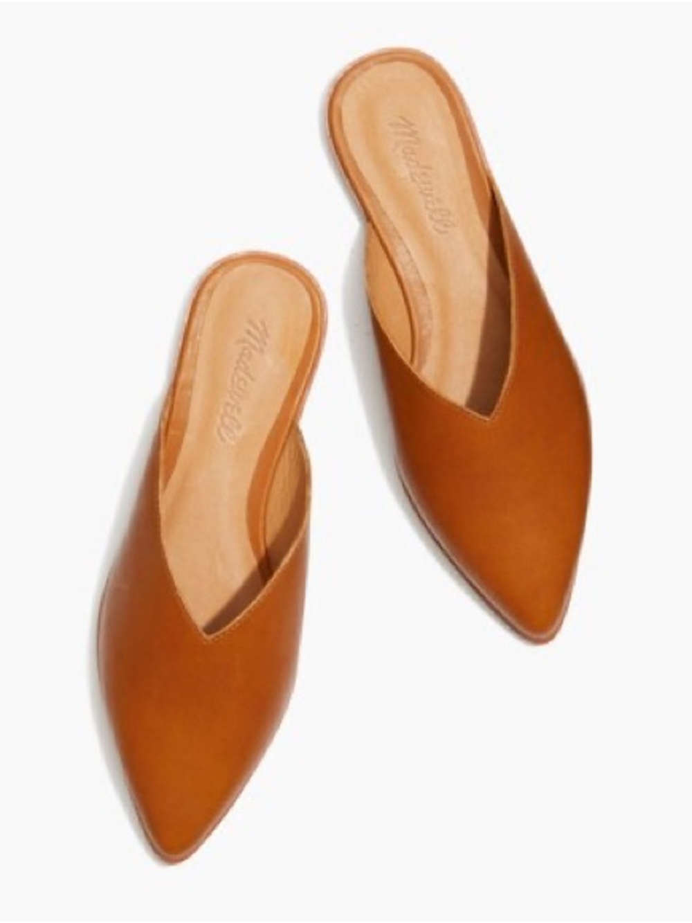 Madewell Chestnut Brown Leather Pointed Mule